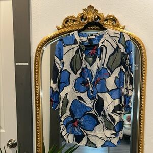 MARELLA Blue and White Floral Blouse
